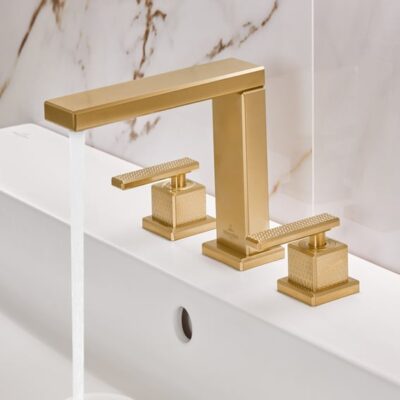 Villeroy & Boch Mettlach wastafelkraan met AquaSmart goud geborsteld TVW12600200076 4