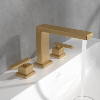 Villeroy & Boch Mettlach wastafelkraan met AquaSmart goud geborsteld TVW12600200076 13