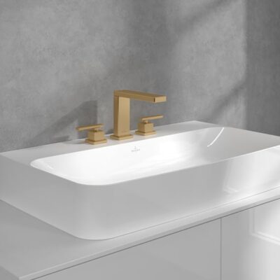 Villeroy & Boch Mettlach wastafelkraan met AquaSmart goud geborsteld TVW12600200076 10
