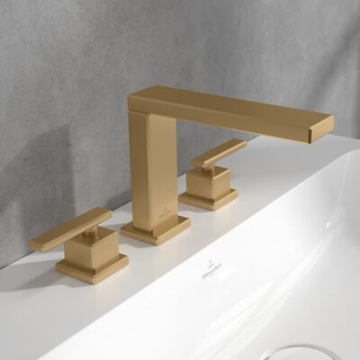 Villeroy & Boch Mettlach wastafelkraan met AquaSmart goud geborsteld TVW12600200076 12