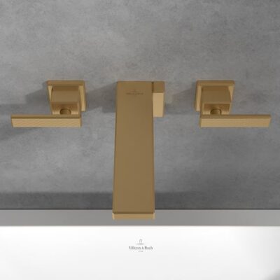 Villeroy & Boch Mettlach wastafelkraan met AquaSmart goud geborsteld TVW12600400076 7