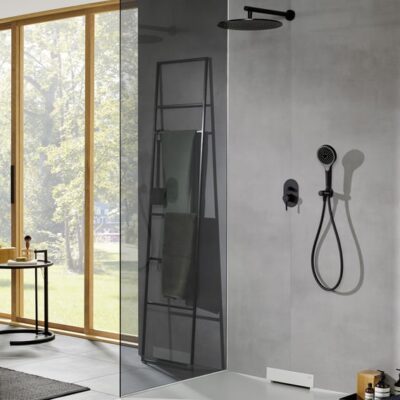 Villeroy & Boch Universal Showers handdouchehouder met slangverbinding mat-zwart TVC000462000K5 4